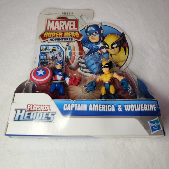 PlaysKool Heroes Marvel Super Hero Adventures Captain America & Wolverine Figure - Picture 5 of 5